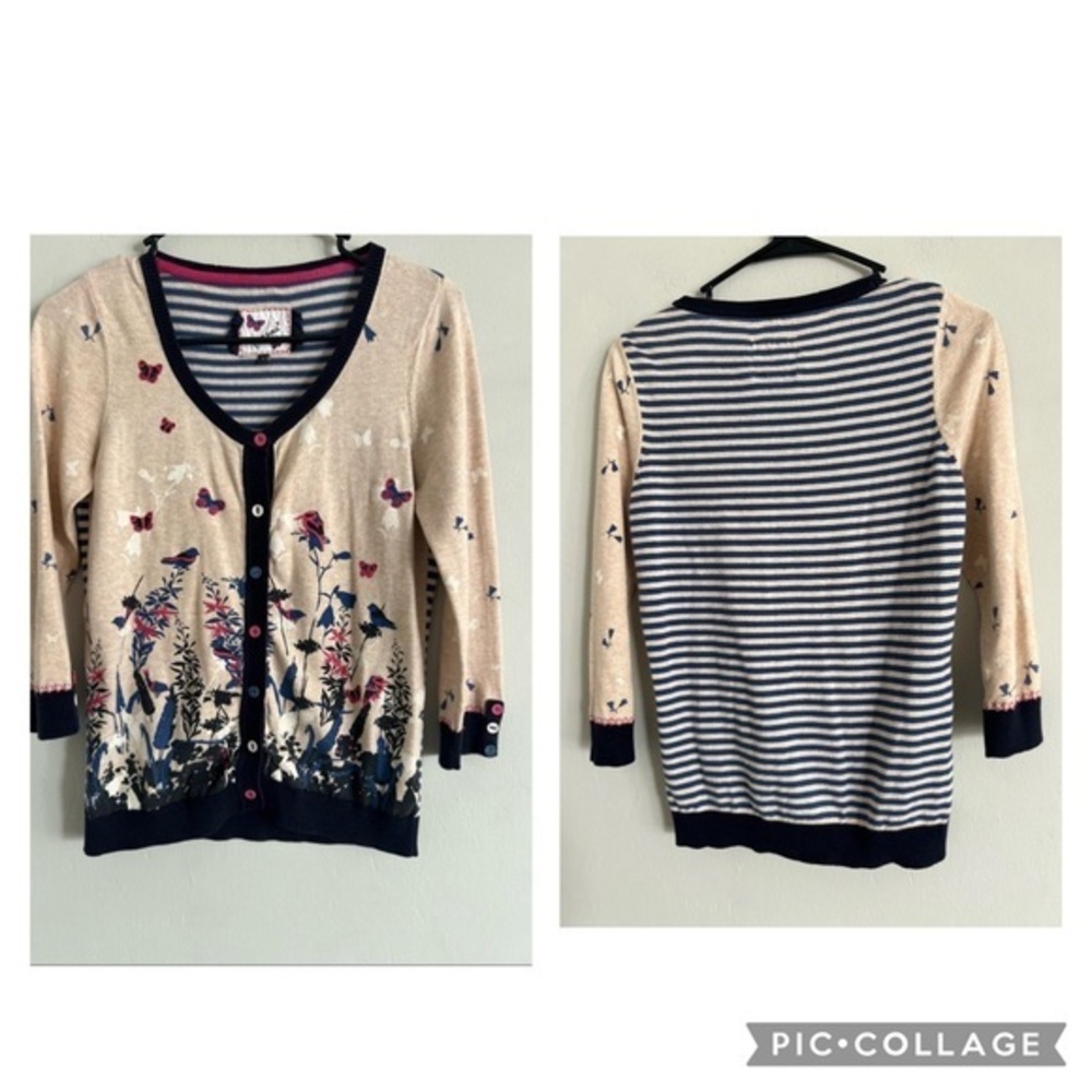 Per Una Women Floral Cottagecore Button Down Cardigan Sz 8
